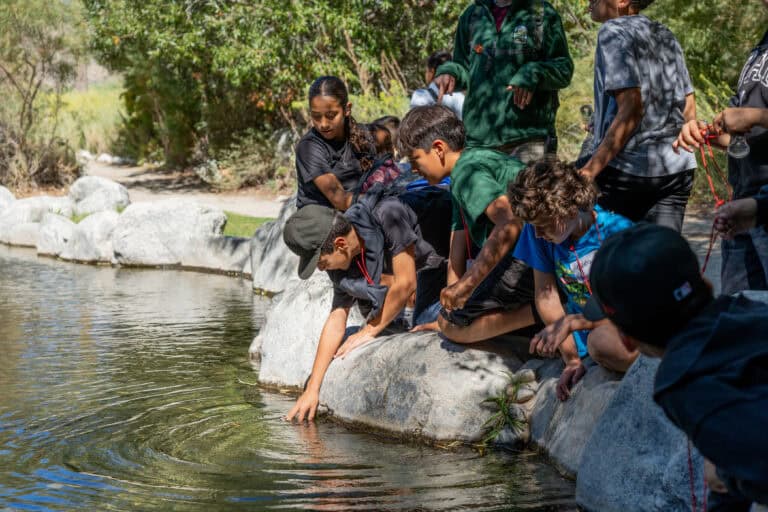 Students participate in the Outdoor Discovery Program at Whitewater Preserve