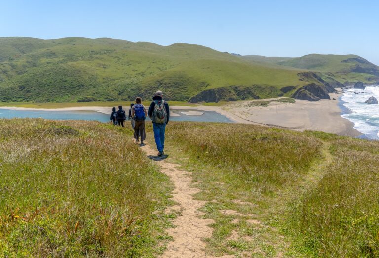 Hikers Exploring Coastal Nature Trail